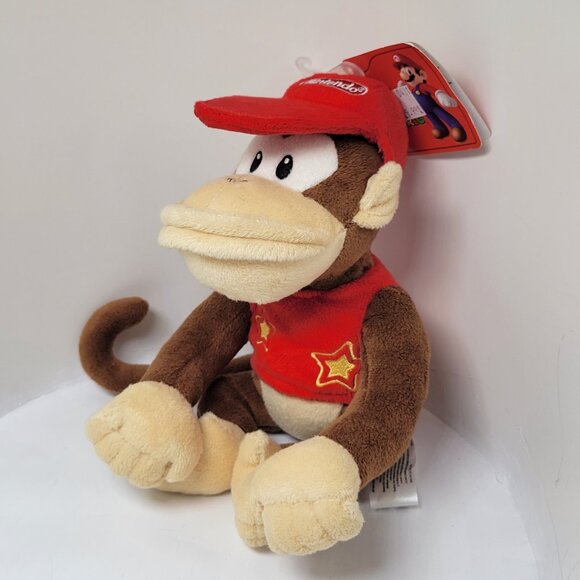 New Diddy Kong SUPER MARIO BROS. 7 inch Sit Plush Official San-Ei 1587 Plushie - Picture 15 of 15